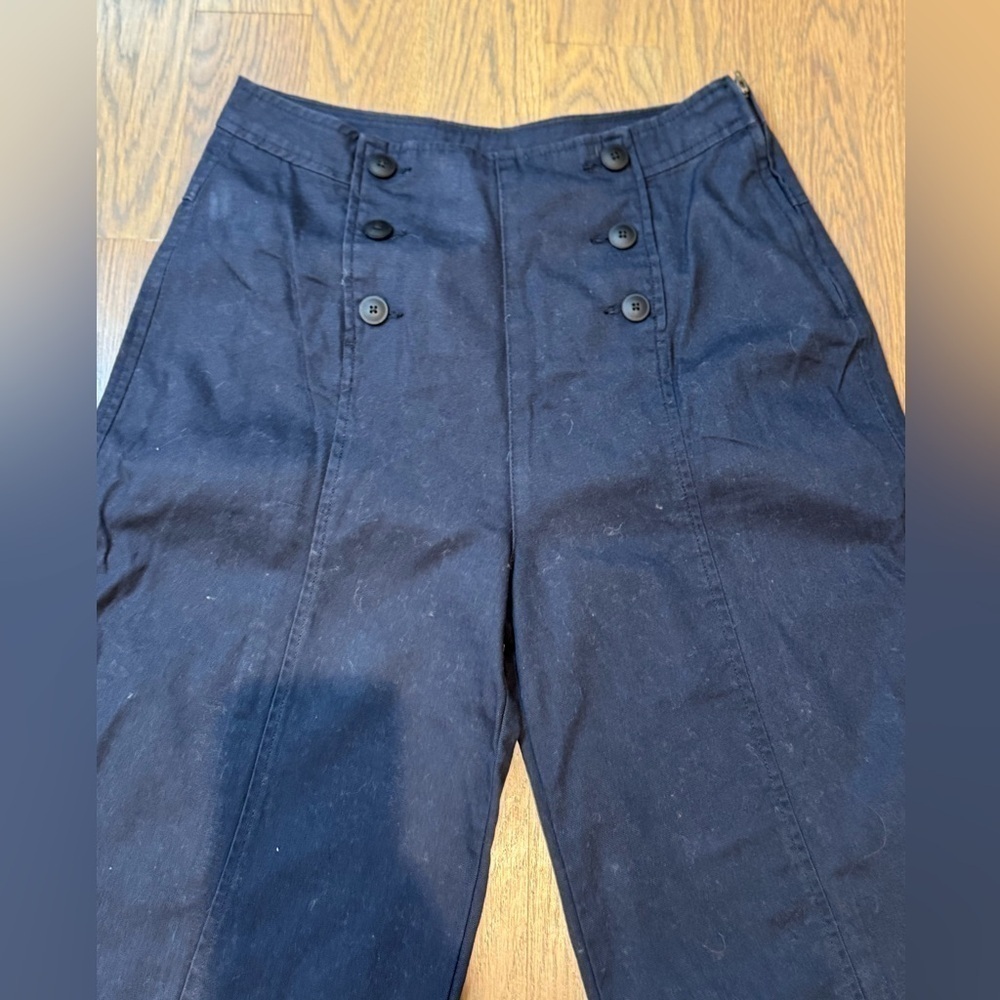 Unsubscribed  Navy Wide-Leg Women's Pants size 8  boho cottagecore F - Picture 5 of 8
